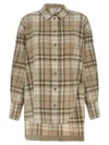 Attico Beige Check Shirt In Beige