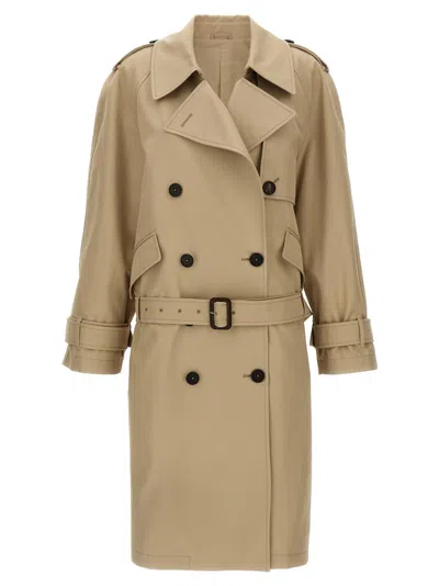 Attico Beige Cotton Trench Coat