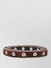 Attico Belt Adjustable Length Metallic Studs Detail In Brown