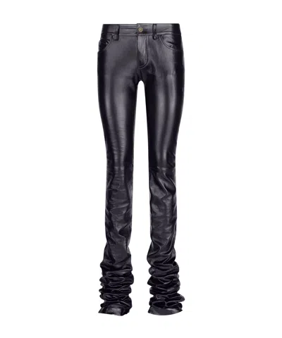 Attico Belt-loop Casual Pants In Black