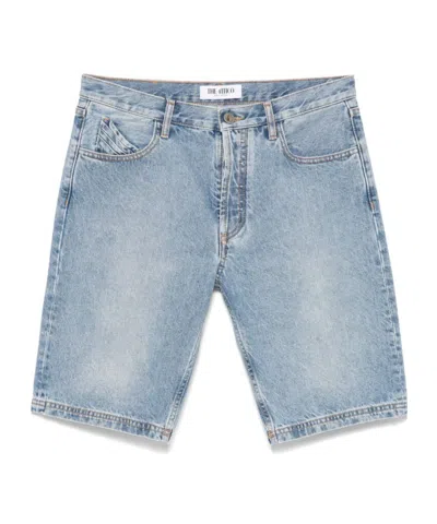 ATTICO BELT-LOOP DENIM SHORTS