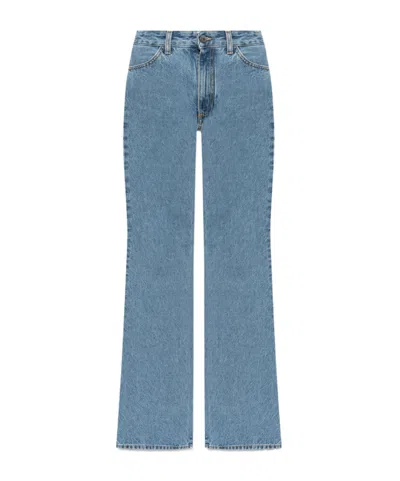 Attico Belt Loop Denim Trousers In Blue