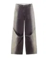 Attico Purple And White Long Pants In Black