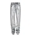 Attico Silver Long Pants In Gray