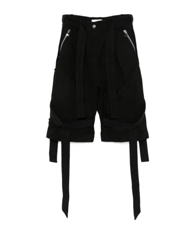 ATTICO THE ATTICO STRAP DETAILED WIDE LEG SHORTS