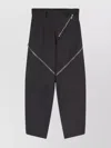 Attico Womens Dark Grey Zip-fastening Balloon-leg Cotton-blend Trousers In Blue
