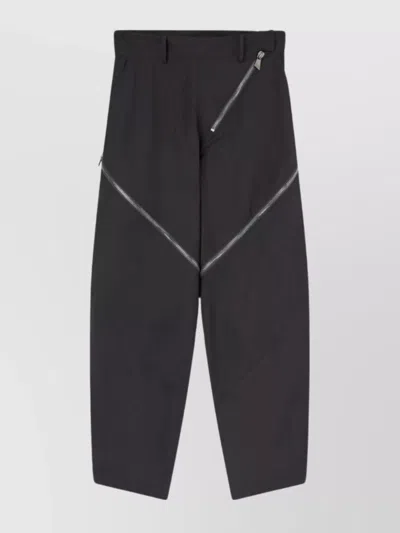 ATTICO BELT LOOPS WIDE LEG TROUSERS WITH ZIPPER ACCENTS