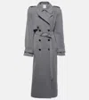 Attico Double-breasted Trench Coat Coats And Trench Coats Gray In Grey