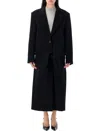 Attico Belted Long Coat In Black