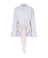 Attico Striped Cotton Shirt Dress In Blue