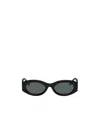 Attico Berta Rectangle-frame Sunglasses In Black