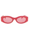 Attico Berta Oval Acetate Sunglasses In Coral/silver/pink