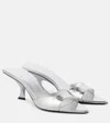 Attico Bes 65 Metallic Leather Mules In Silver