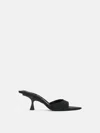 Attico Kitten Heel Open Toe Single Strap Mules In Black