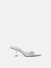 Attico Cracked Laminated Leather Bes Mules In Silver