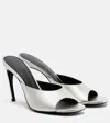 Attico Betta 95 Metallic Leather Mules In Silver