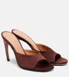 Attico Betta 95 Satin Mules In Brown