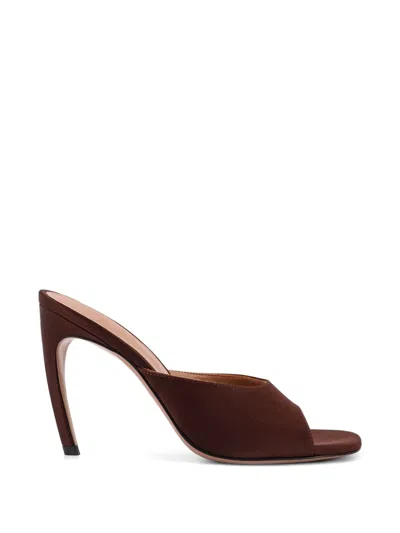 Attico Betta Covered Heeled Sandals In Brown