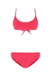 Attico Nylon Bikini With Scoop Neckline And Ribbed Texture In 008