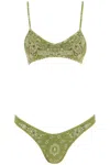 Attico Bandana Print Lycra Bikini In Green