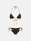 Attico Dark Green And Dark Brown Bikini