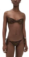 Attico Bikini Set Dark Green/dark Brown In Brown