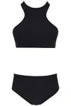 Attico "bikini Set With Mesh Inserts" In Black