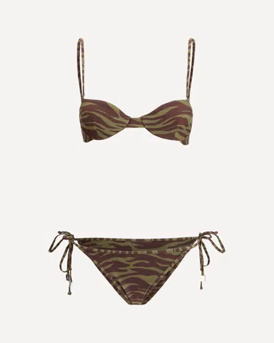 Attico Bikini Swimsuit In Brown