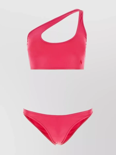 ATTICO BIKINI WITH CROSS-STRAP LOGO EMBROIDERY