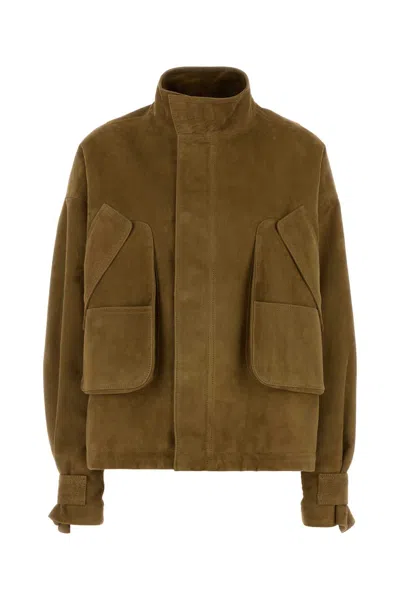 ATTICO BISCUIT SUEDE BOMBER JACKET