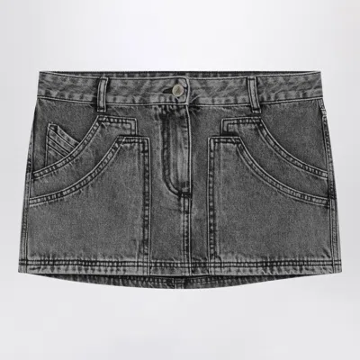 ATTICO THE ATTICO BLACK DENIM MINI SKIRT
