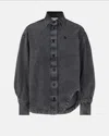 Attico 飞行员夹克水洗牛仔布 In Gray