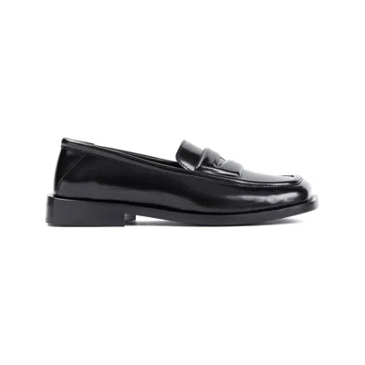 Attico Amanda Square-toe Leather Loafers In Black