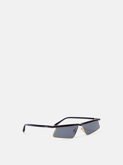 Attico Occhiali Da Sole Black E Gold Metal In Black/gold Metal/black/gold