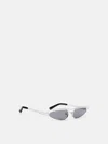 Attico Curved Slim Sunglasses With Silver Nose Pads In Gray