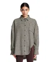 Attico Houndstooth-pattern Oversized Jacket In Black