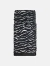 Attico Zebra Print Stretch Silk Blend Satin Midi Skirt In Black/white