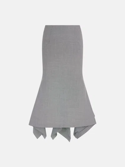 Attico Black And White Midi Skirt In Gray
