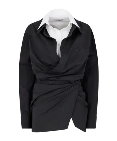 Attico Black And White Mini Dress