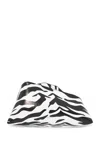 Attico Black And White Zebra Print Calfskin Clutch With Zip In White