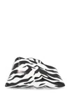 Attico Black And White Zebra Print Calfskin Clutch With Zip In White