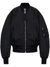 Attico Bomber Jacket With Bishop Sleeves In Black