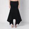 Attico Asymmetric Midi Skirt In Black