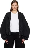 Attico Black Bomber Jacket In Black