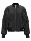 Attico Oversized Nappa Leather Bomber Jacket In Black