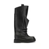 Attico 'passeggiata' Black Boots With Heel-tab And Rubber Sole In Leather Woman In Black