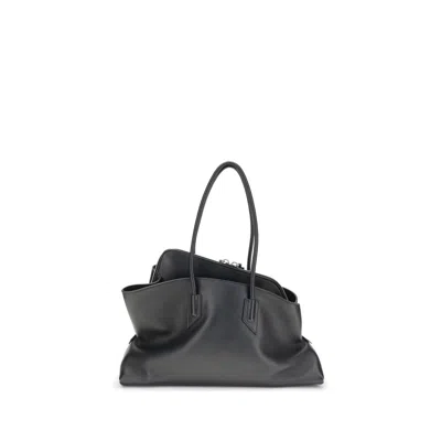 Attico Black Calf Leather Bos Taurus Shoulder Bag