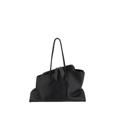 Attico Black Calf Leather Bos Taurus Shoulder Bag
