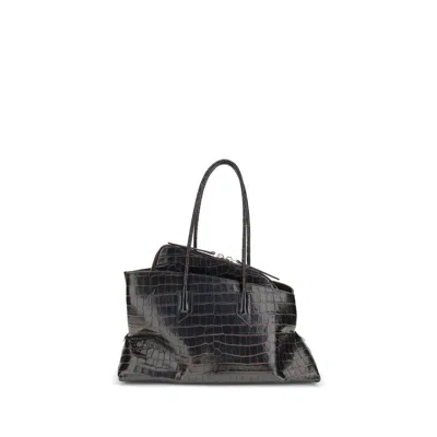 Attico Black Calf Leather Bos Taurus Shoulder Bag