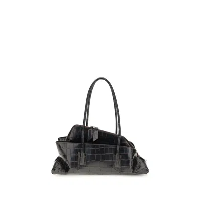 Attico Black Calf Leather Bos Taurus Shoulder Bag